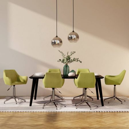 Bild på vidaXL Snurrbara matstolar 6 st grön tyg