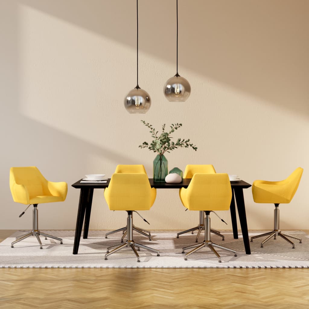 8720286786116_m_en_hd_1 Bild på vidaXL Snurrbara matstolar 6 st gul tyg