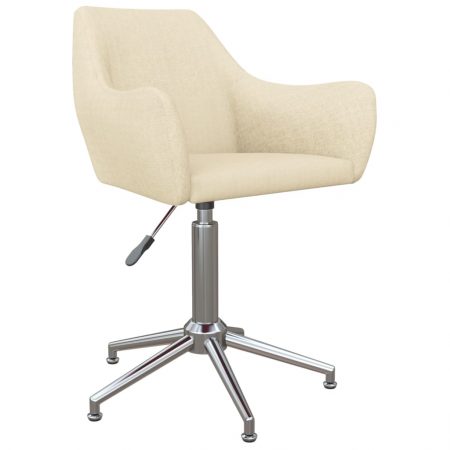 Bild på vidaXL Snurrbar kontorsstol gräddvit tyg