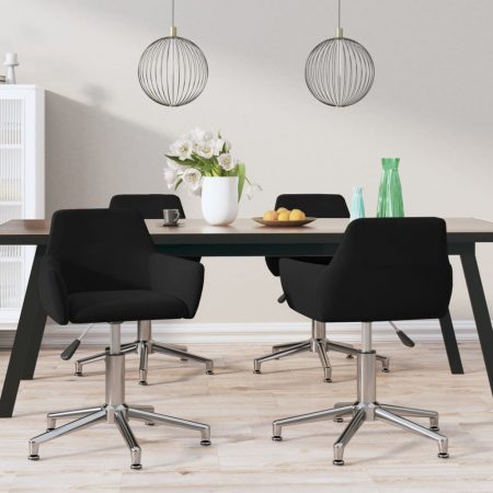 Bild på vidaXL Snurrbara matstolar 4 st svart sammet