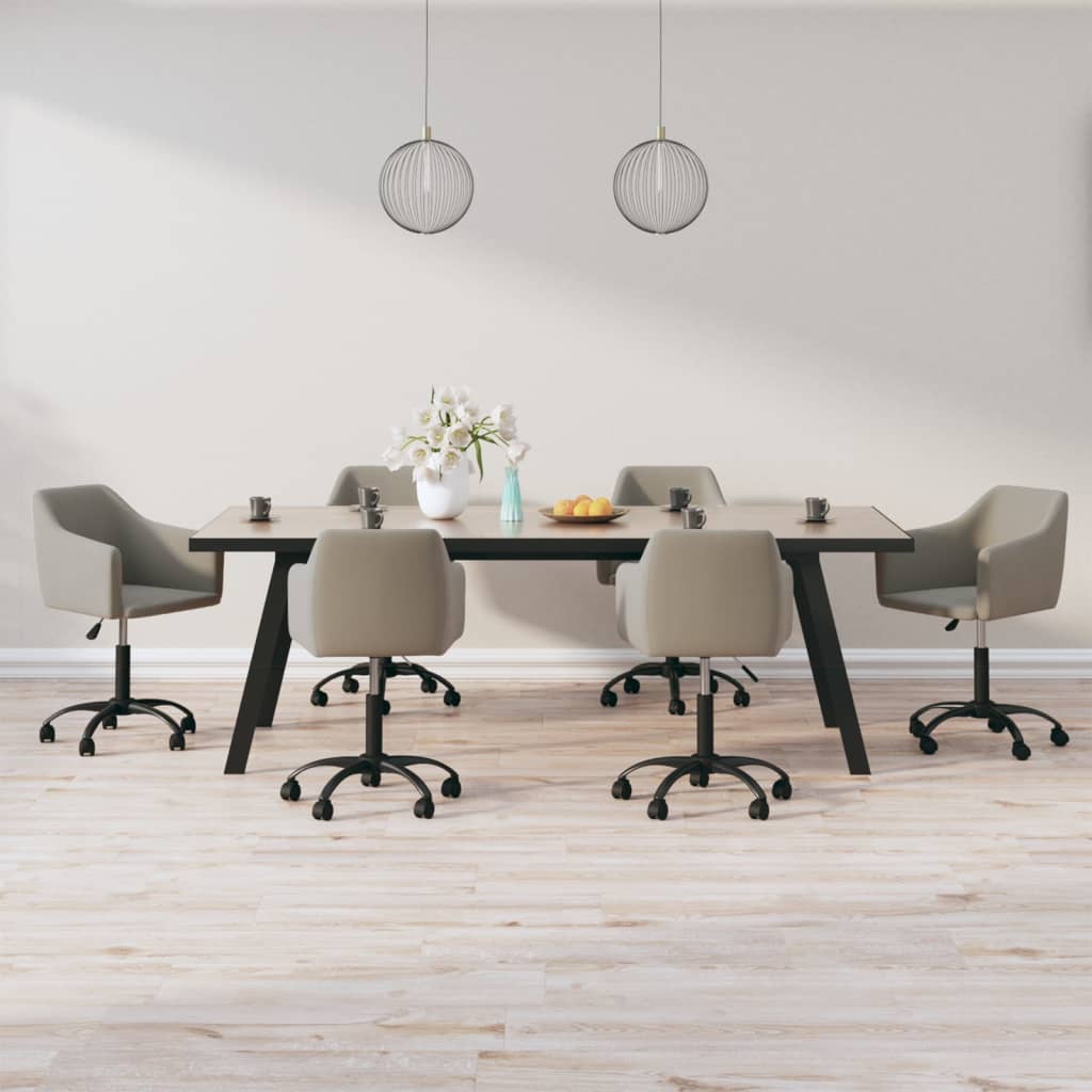 8720286789858_m_en_hd_1 Bild på vidaXL Snurrbara matstolar 6 st ljusgrå sammet