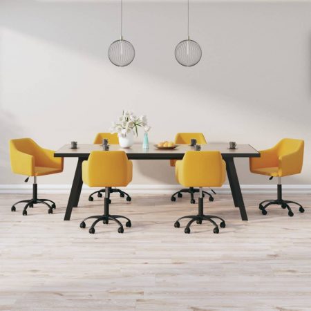 Bild på vidaXL Snurrbara matstolar 6 st gul sammet