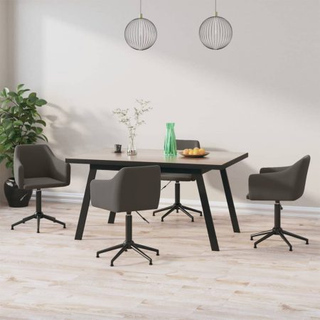 Bild på vidaXL Snurrbara matstolar 4 st mörkgrå sammet