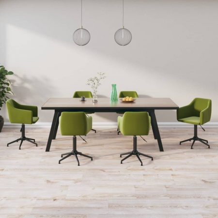 Bild på vidaXL Snurrbara matstolar 6 st ljusgrön sammet