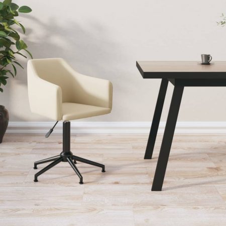 Bild på vidaXL Snurrbar kontorsstol gräddvit sammet