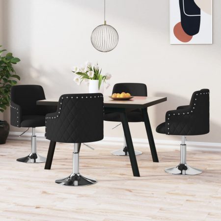 Bild på vidaXL Snurrbara matstolar 4 st svart tyg