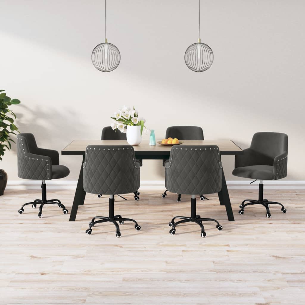 8720286806531_m_en_hd_1 Bild på vidaXL Snurrbara matstolar 6 st mörkgrå sammet