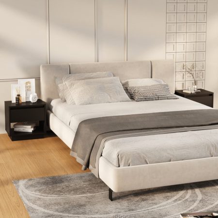 Bild på vidaXL Sängbord svart 2 st 45x34x44 cm spånskiva