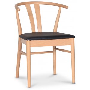 Abisko stol - Trä/svart PU -Matstolar & Köksstolar - Klädda & stoppade stolar