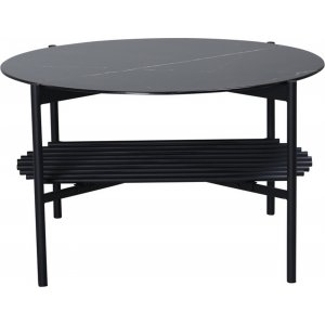 Adel soffbord 80 cm - Svart marmor - Glasbord