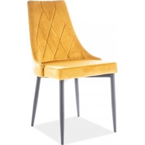 4 st Adyson 2 matstol - Orange sammet - Klädda & stoppade stolar