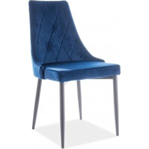 4 st Adyson matstol - Blå sammet - Klädda & stoppade stolar