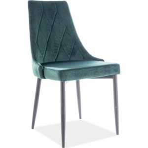 4 st Adyson matstol - Grön/svart sammet - Klädda & stoppade stolar