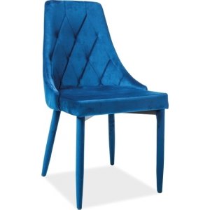 4 st Adyson matstol - Blå sammet - Klädda & stoppade stolar