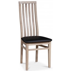 2 st Alaska stol - Vitpigmenterad / Svart Ecoläder - Klädda & stoppade stolar