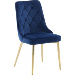2 st Alice Deluxe matstol - Blå/mässing - Klädda & stoppade stolar