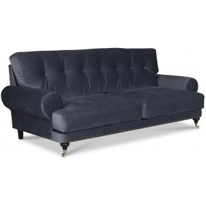 Andrew Deco 3-sits soffa - Grå sammet - 3-sits soffor