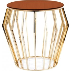 Ariana soffbord 50 cm - Amber/guld - Glasbord