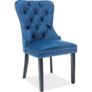 2 st August matstol - Blå sammet - Klädda & stoppade stolar