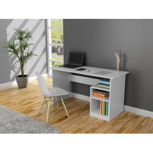 Bahar skrivbord 120x50 cm - Vit - Skrivbord med hyllor | lådor