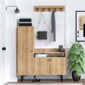 Barney skoskåp - Ek - Skoskåp -Skoskåp - Hallmöbler