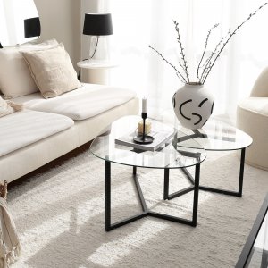 Bellisimo soffbord 82 x 58 cm - Svart - Glasbord