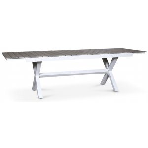 Bologna matbord 200-240 cm - Vit / Grå -Utematbord - Utebord