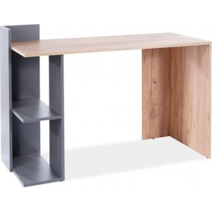 Boro skrivbord 122x57 cm - Wotan ek/antracit - Skrivbord med hyllor | lådor