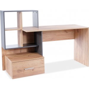 Boro skrivbord 150x50 cm - Wotan ek/antracit - Skrivbord med hyllor | lådor