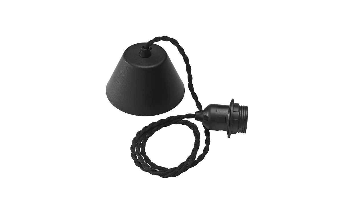 CT-09-N Bild på TAKUPPHÄNGE Tvinnad Svart sladd 1