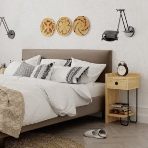 Cactus sängbord höger - Ek - Sängbord -Sovrumsmöbler - Sängbord