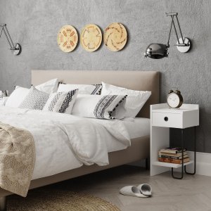 Cactus sängbord höger - Vit - Sängbord -Sovrumsmöbler - Sängbord