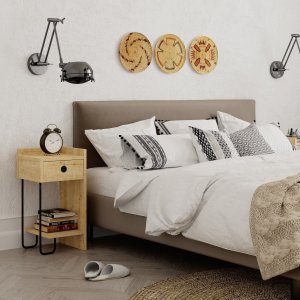 Cactus sängbord vänster - Ek - Sängbord -Sovrumsmöbler - Sängbord