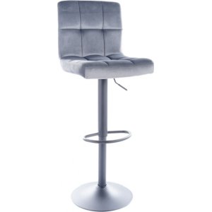 2 st Carlo barstol - Grå sammet - Barstolar
