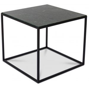 Carrera soffbord fyrkantigt 60 x 60 cm - Grön marmor/svart - Soffbord i marmor
