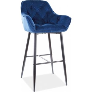 2 st Cherry barstol - Blå sammet - Barstolar
