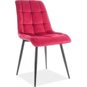 4 st Chic matstol - Röd sammet - Klädda & stoppade stolar