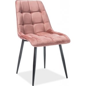 4 st Chic matstol - Rosa sammet - Klädda & stoppade stolar