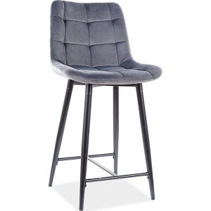 2 st Chic barstol - Grå sammet - Barstolar