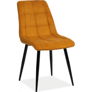 4 st Chic matstol - Orange manchester - Klädda & stoppade stolar