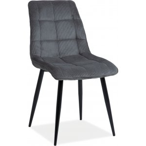 4 st Chic matstol - Grå manchester - Klädda & stoppade stolar