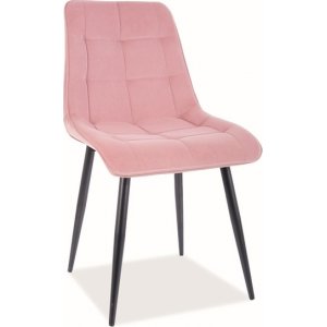 4 st Chic matstol - Mattrosa sammet - Klädda & stoppade stolar