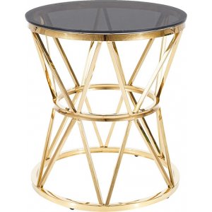 Clark soffbord Ø50 cm - Guld - Glasbord