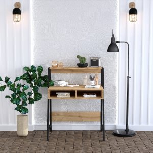 Class skrivbord 80x50 cm - Ek - Skrivbord med hyllor | lådor