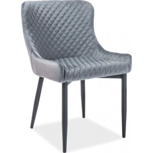 4 st Colin matstol - Grå sammet - Klädda & stoppade stolar