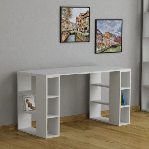 Colmar skrivbord 140x60 cm - Vit - Skrivbord med hyllor | lådor