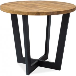 Cono matbord 90 cm - Ek/svart - Ovala & Runda bord