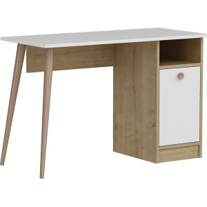 Corso skrivbord 110x50 cm - Vit/safir ek - Skrivbord med hyllor | lådor
