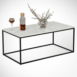Cosco soffbord 95 x 55 cm - Vit/svart - Soffbord i trä