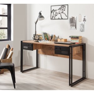 Cosmo Siesta skrivbord 139x60 cm - Furu/svart - Övriga kontorsbord & skrivbord